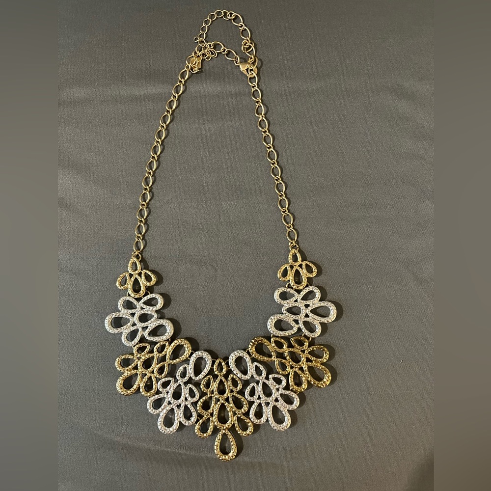 Geometric two tone necklace